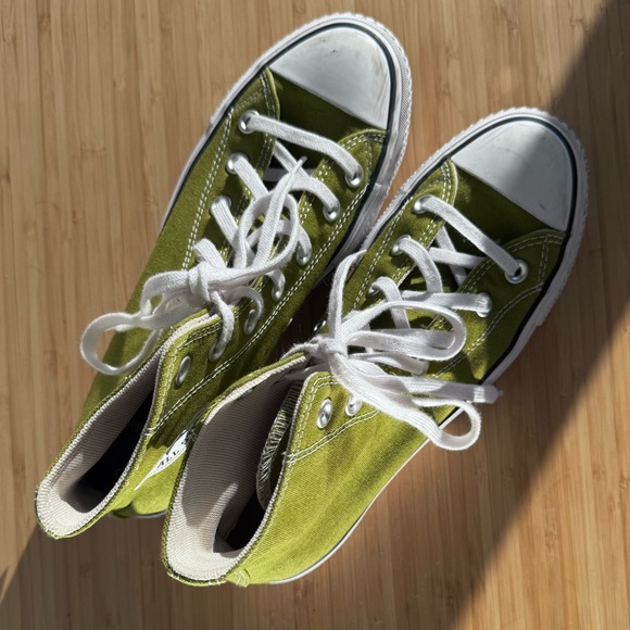 Olive Green Converse All Star High-Top Sneakers - Picture 3 of 9